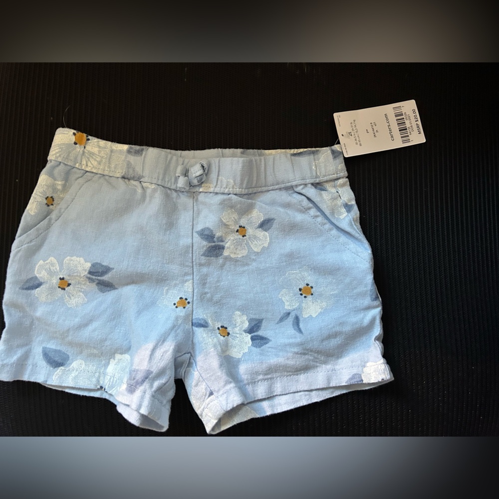 Carter's Light Blue Floral Shorts